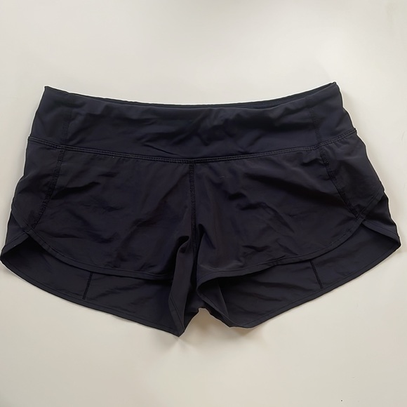 Black lululemon size 8 speed shorts with 4 way stretch, 2.5” inseam - Picture 2 of 3